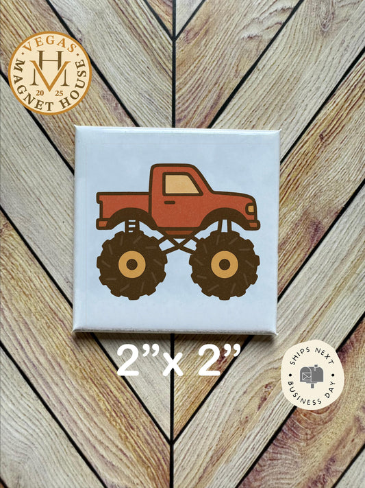 Truck Magnet: 2x2" Decorative Fridge Magnet