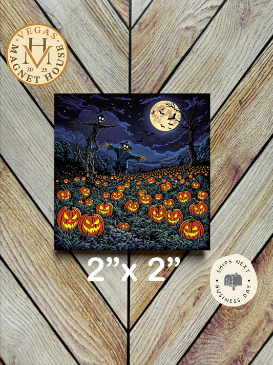 Halloween Pumpkin patch | Halloween Fridge Decor 2x2"