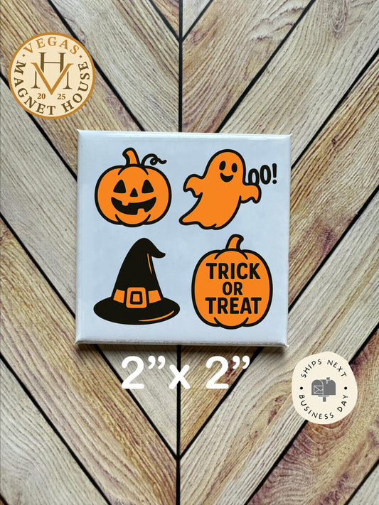 Halloween magnet |pumpkins | Halloween Fridge Decor 2x2"