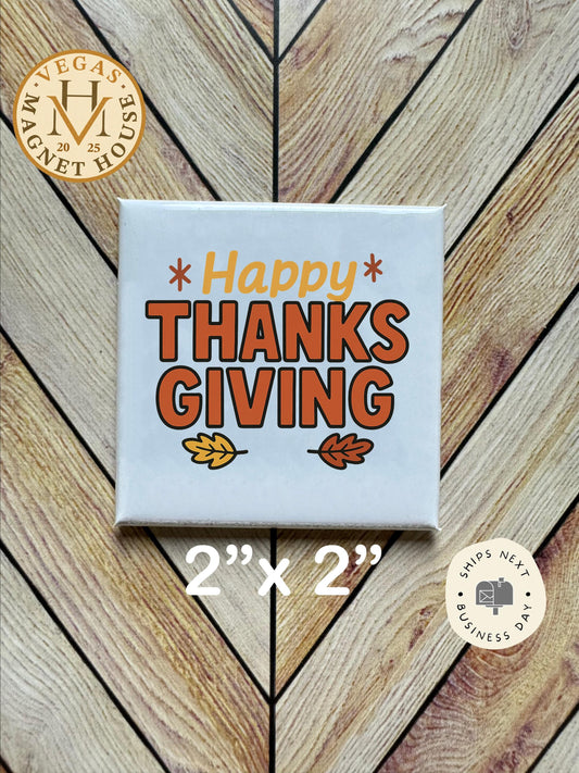 Happy Thanksgiving Magnet: Gobble Design, Holiday Fridge Decor