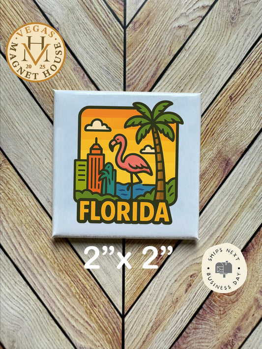 Florida Magnet: 2x2" souvenir Fridge Decor