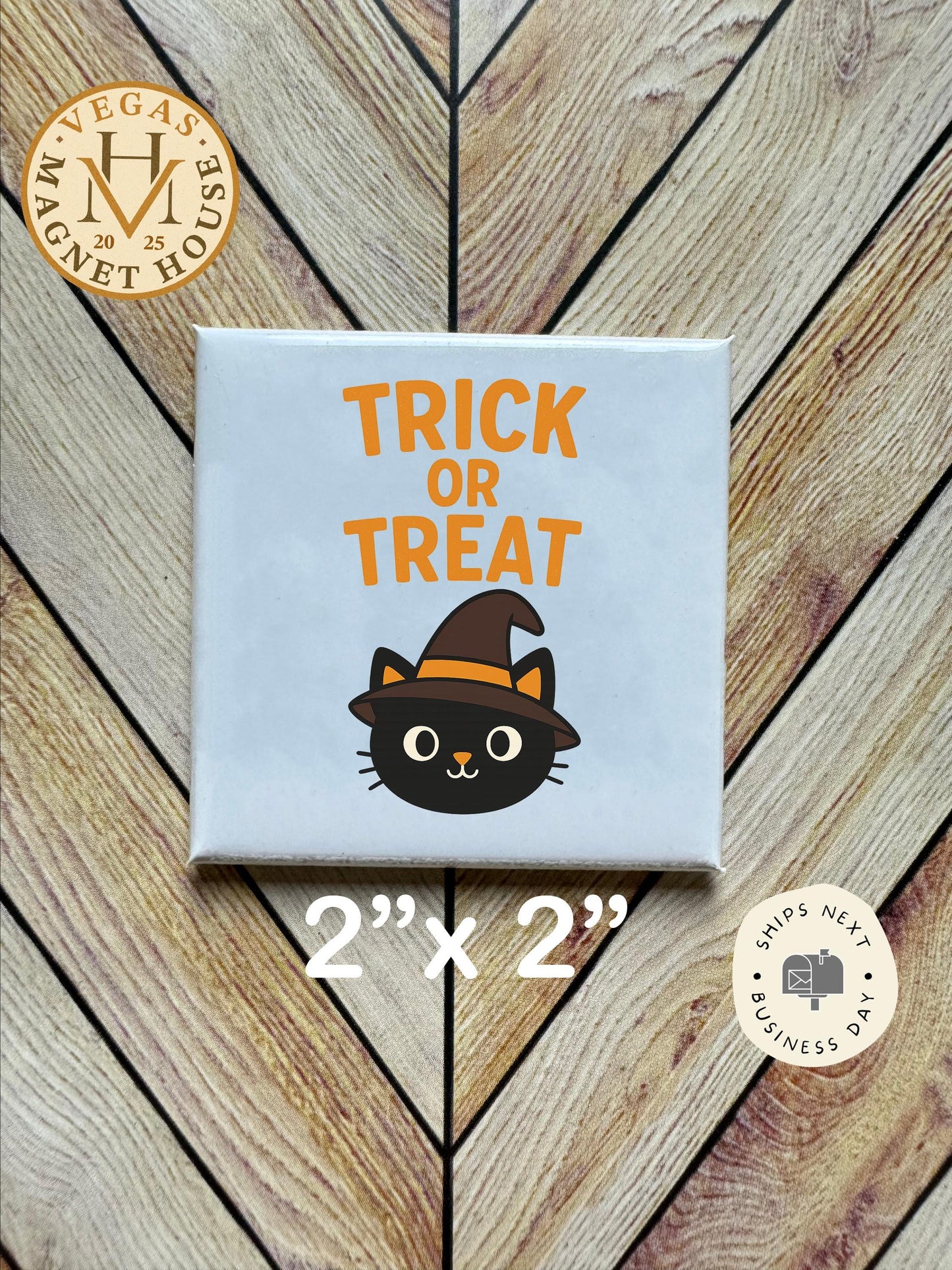 Halloween Trick or Treat |pumpkins | Halloween Fridge Decor 2x2"