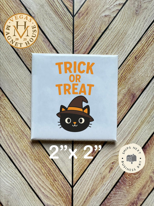 Halloween Trick or Treat |pumpkins | Halloween Fridge Decor 2x2"