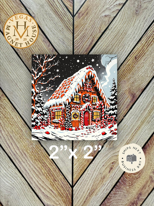 Christmas  Magnet: Holiday Fridge Decor 2x2"