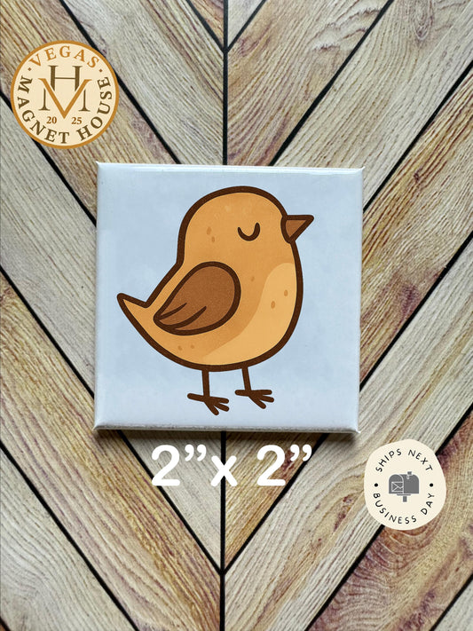 Little Birdie Decorative Magnet: 2x2" Fridge Charm