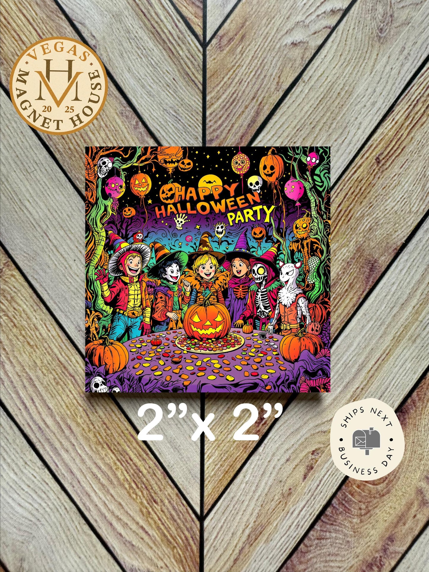Halloween Party magnet | Halloween Fridge Decor 2x2"