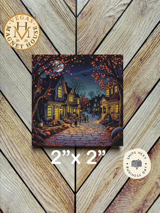 Halloween fall pumpkins magnet  | Halloween Fridge Decor 2x2"