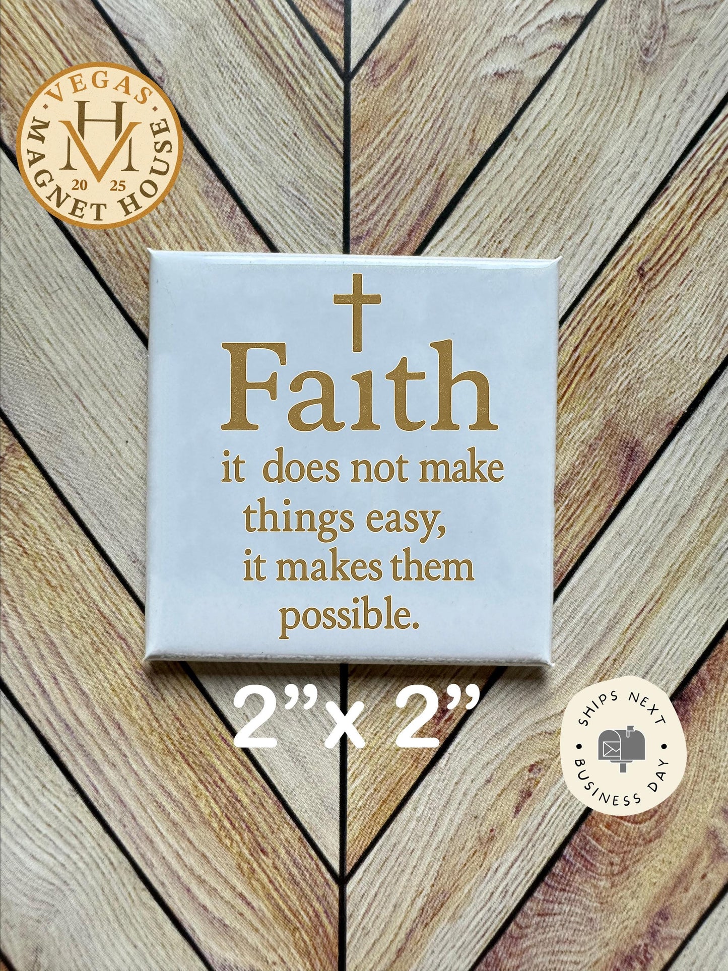 Faith Magnet: 2x2" Holiday Fridge Decor