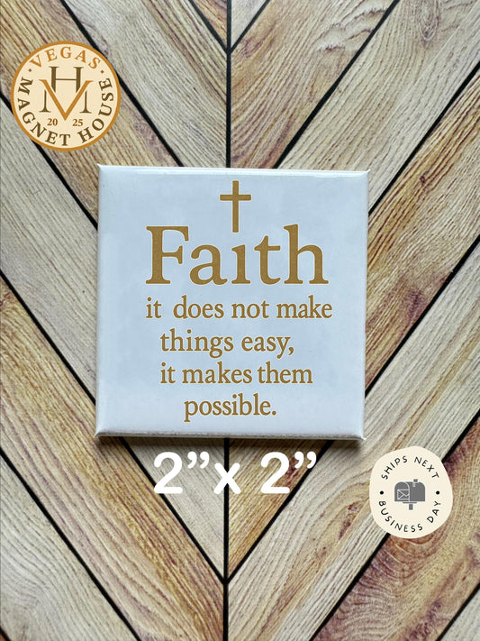 Faith Magnet: 2x2" Holiday Fridge Decor