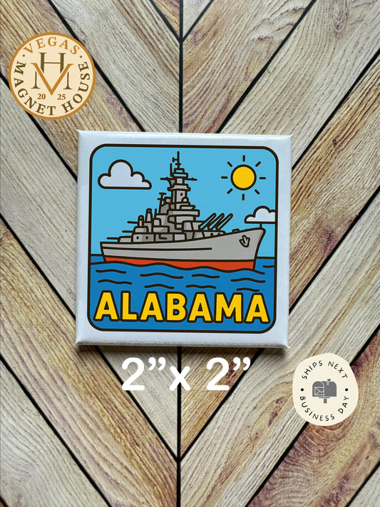 Alabama Magnet: 2x2" Holiday Fridge Decor