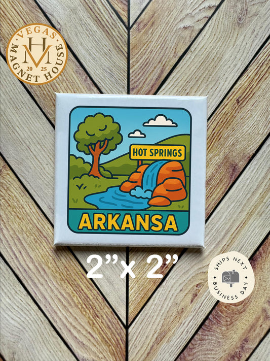 Arkansas Magnet: 2x2" souvenir Fridge Decor