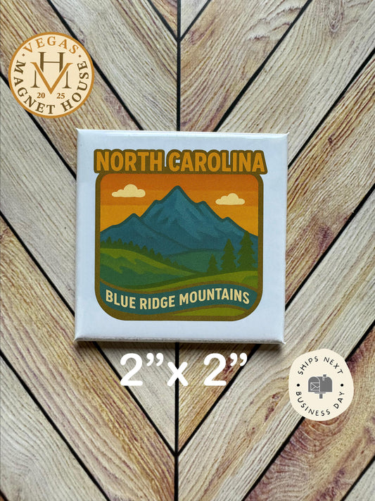 North Carolina Magnet: 2x2" souvenir Fridge Decor