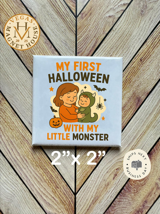 My First Christmas with my Son 2025| bear : Holiday Fridge Decor 2x2"