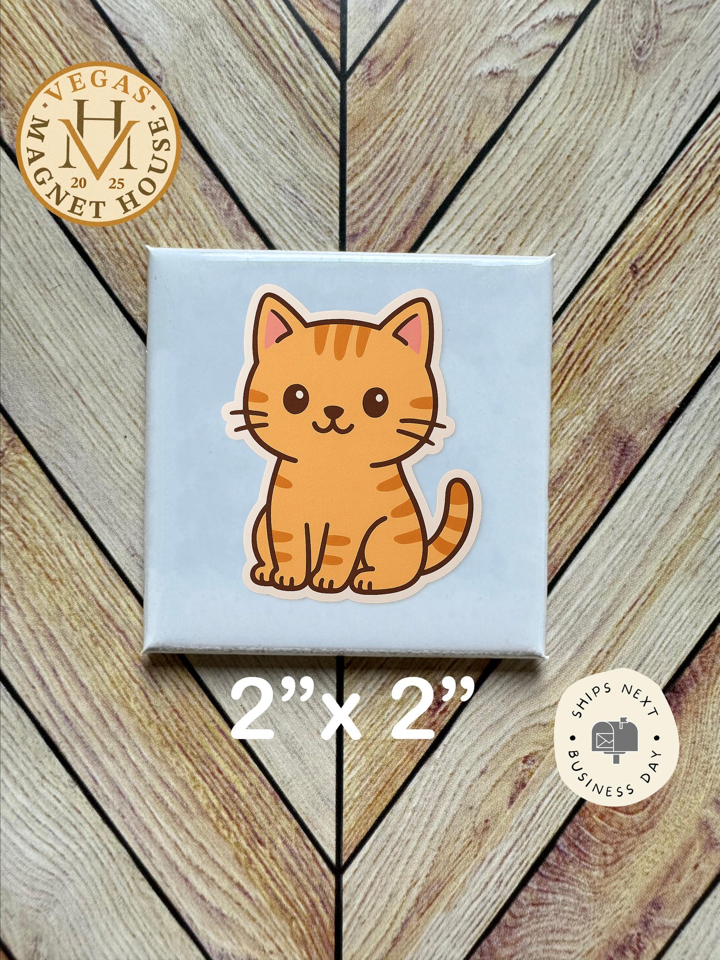 Cute Cat Fridge Magnet 2x2": Decorative Fridge Magnet Gift