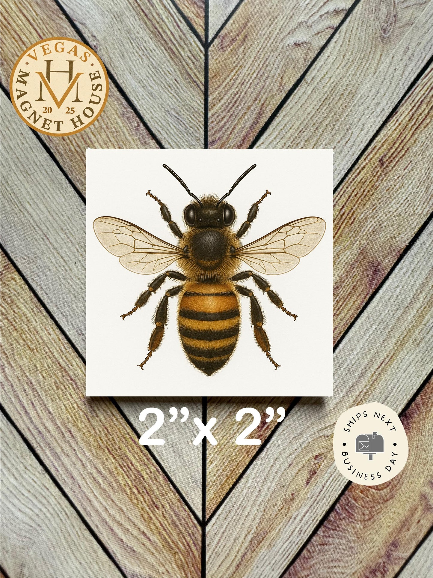 Bee Magnet  2x2": Decorative Fridge Magnet Gift