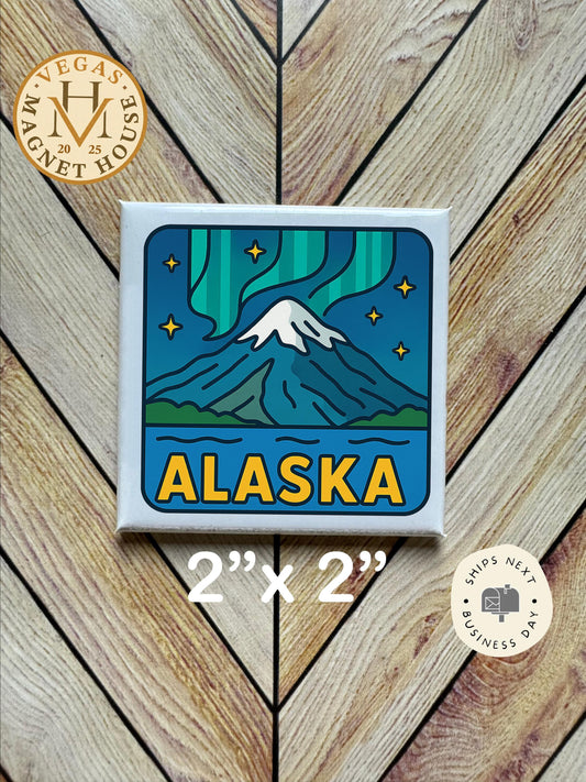 Alaska Magnet: 2x2" souvenir Fridge Decor