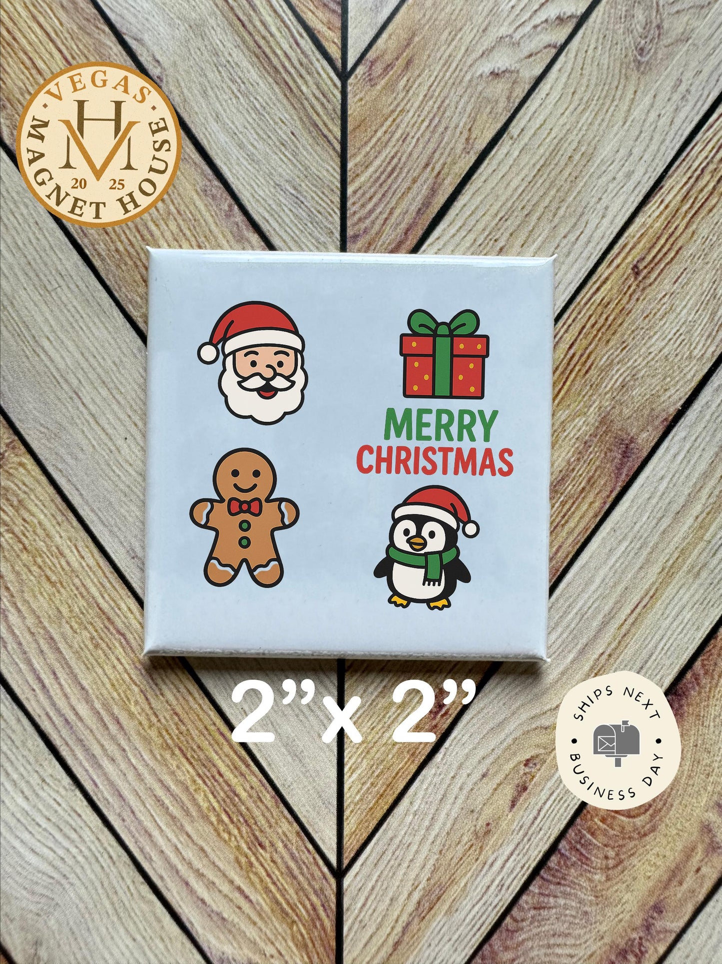 Christmas Characters |Christmas  Magnet: Holiday Fridge Decor 2x2"
