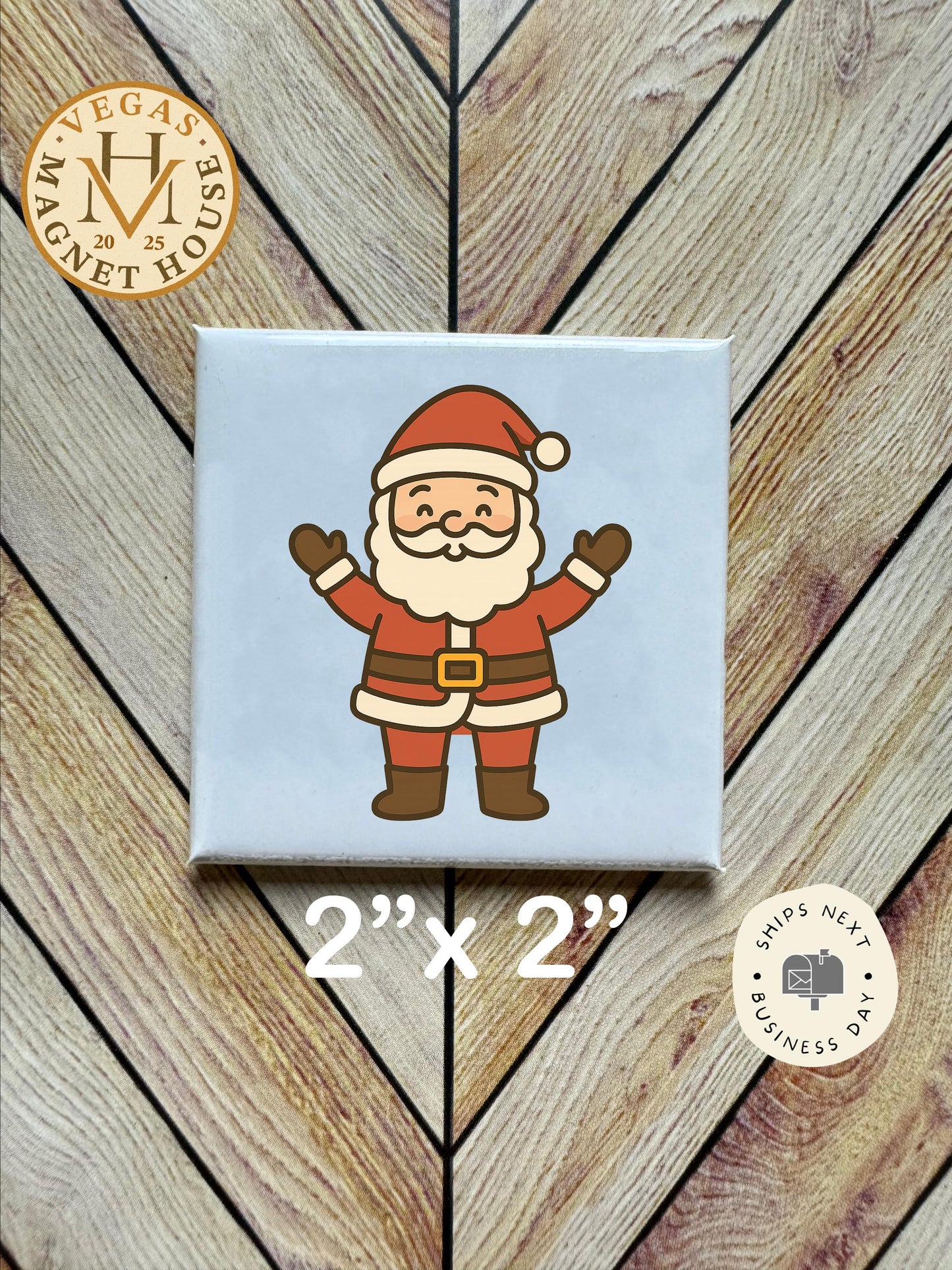 Santa Claus Magnet: 2x2" Holiday Fridge Decor