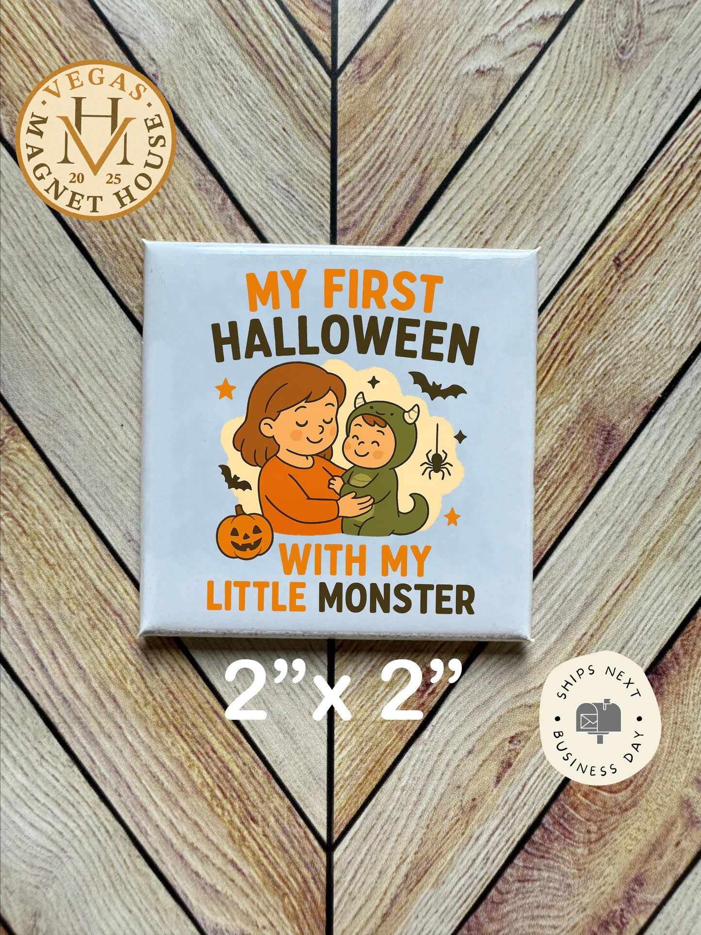 My First Christmas with my Son 2025| bear : Holiday Fridge Decor 2x2"