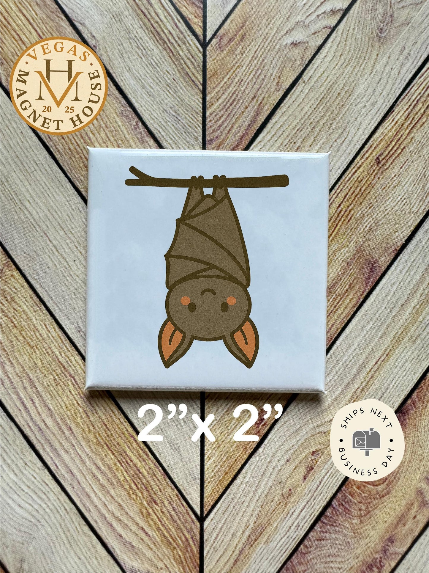 Bat Hanging Halloween magnet | Pumpkin head | Halloween Fridge Decor 2x2"