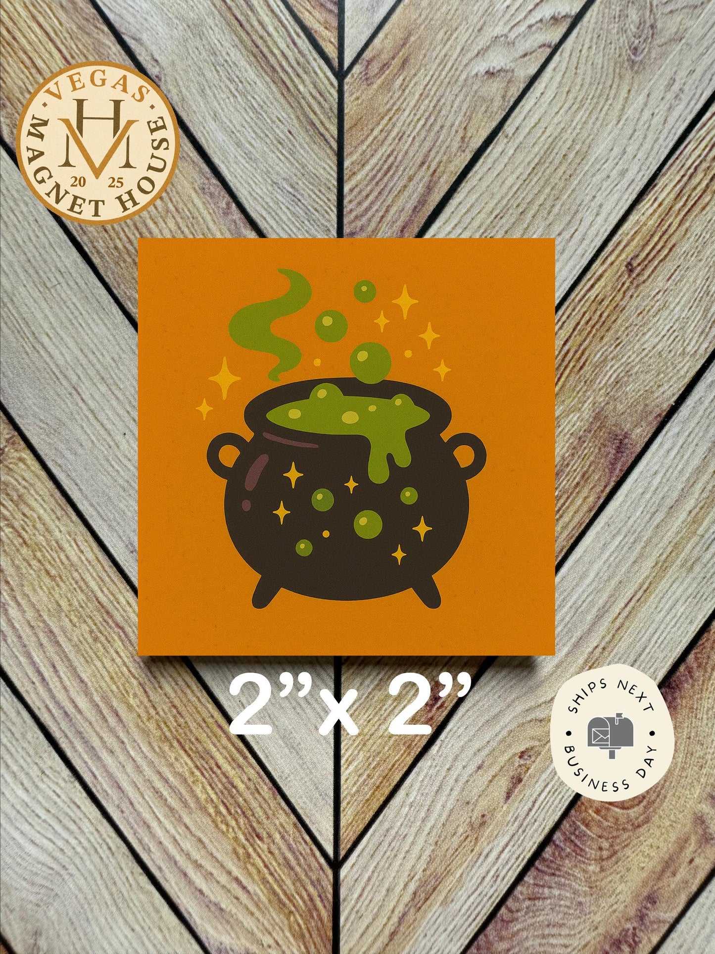 Witch pot Potion magnet | Pumpkin head | Halloween Fridge Decor 2x2"