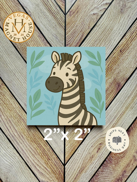 Zebra Magnet   2x2": Decorative Fridge Magnet Gift