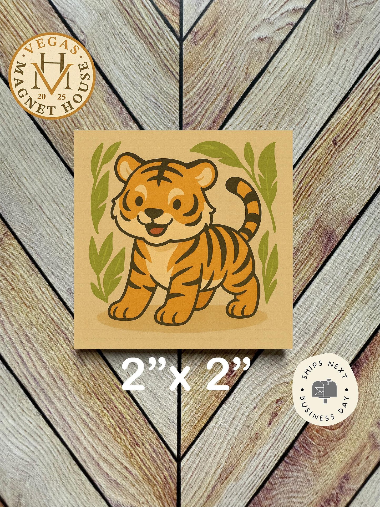 Little Tiger  Magnet 2x2": Decorative Fridge Magnet Gift