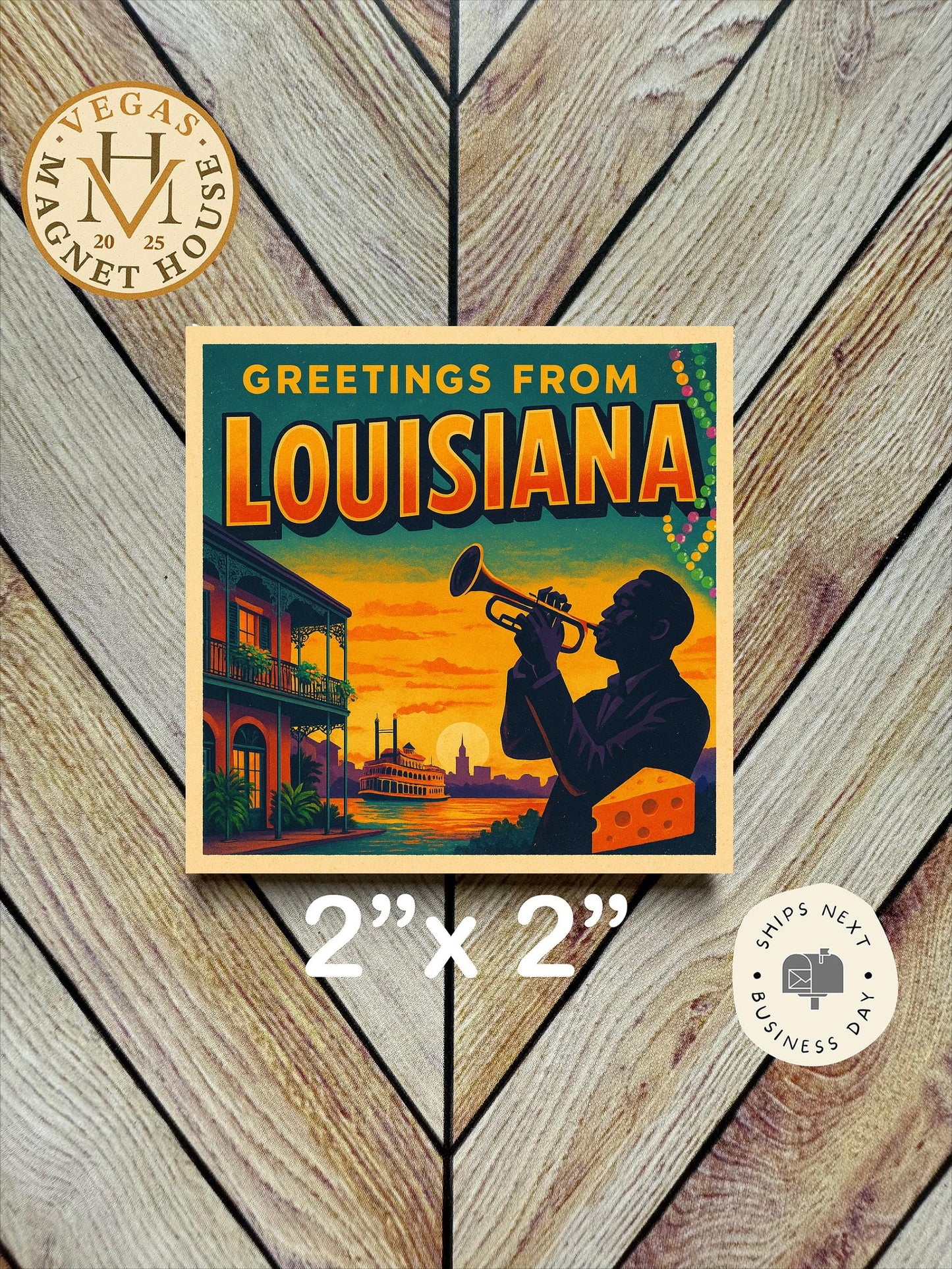 Louisiana city Magnet  : 2x2" souvenir Fridge Decor