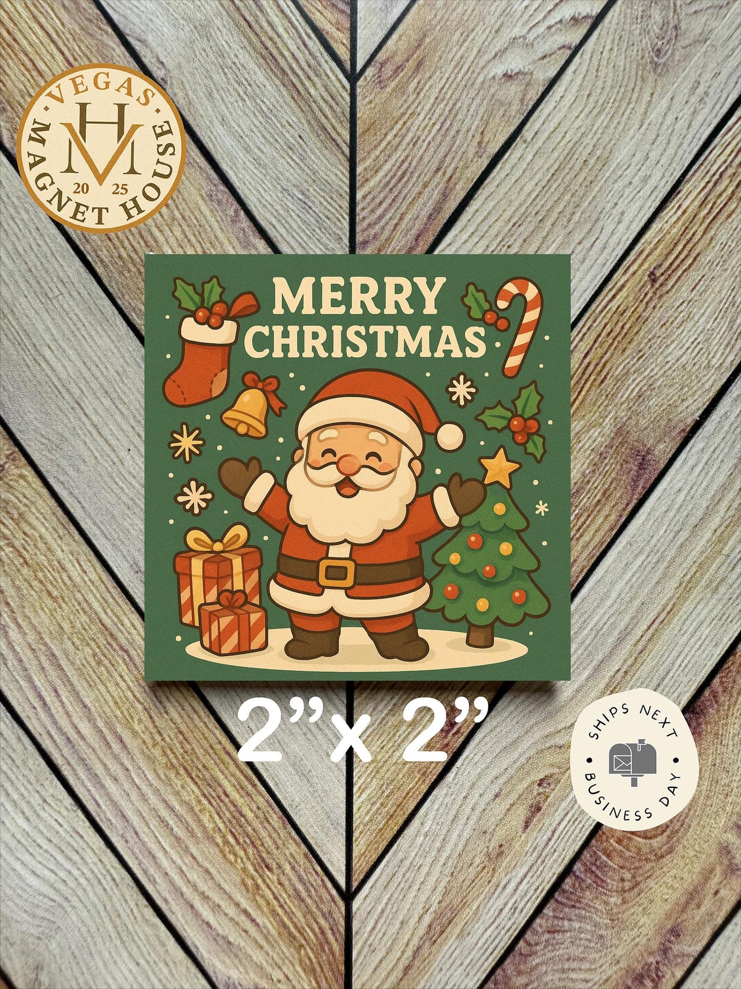 Happy Santa Clause  |  Magnet: 2x2" Decorative Fridge Magnet