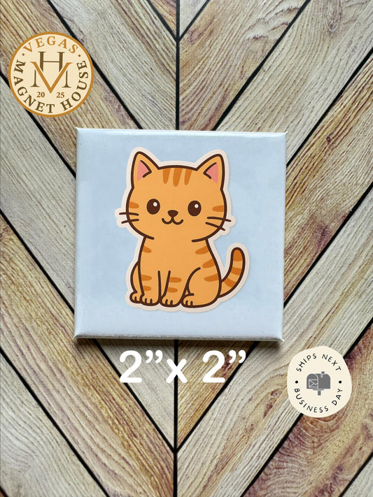 Cute Cat Fridge Magnet 2x2": Decorative Fridge Magnet Gift