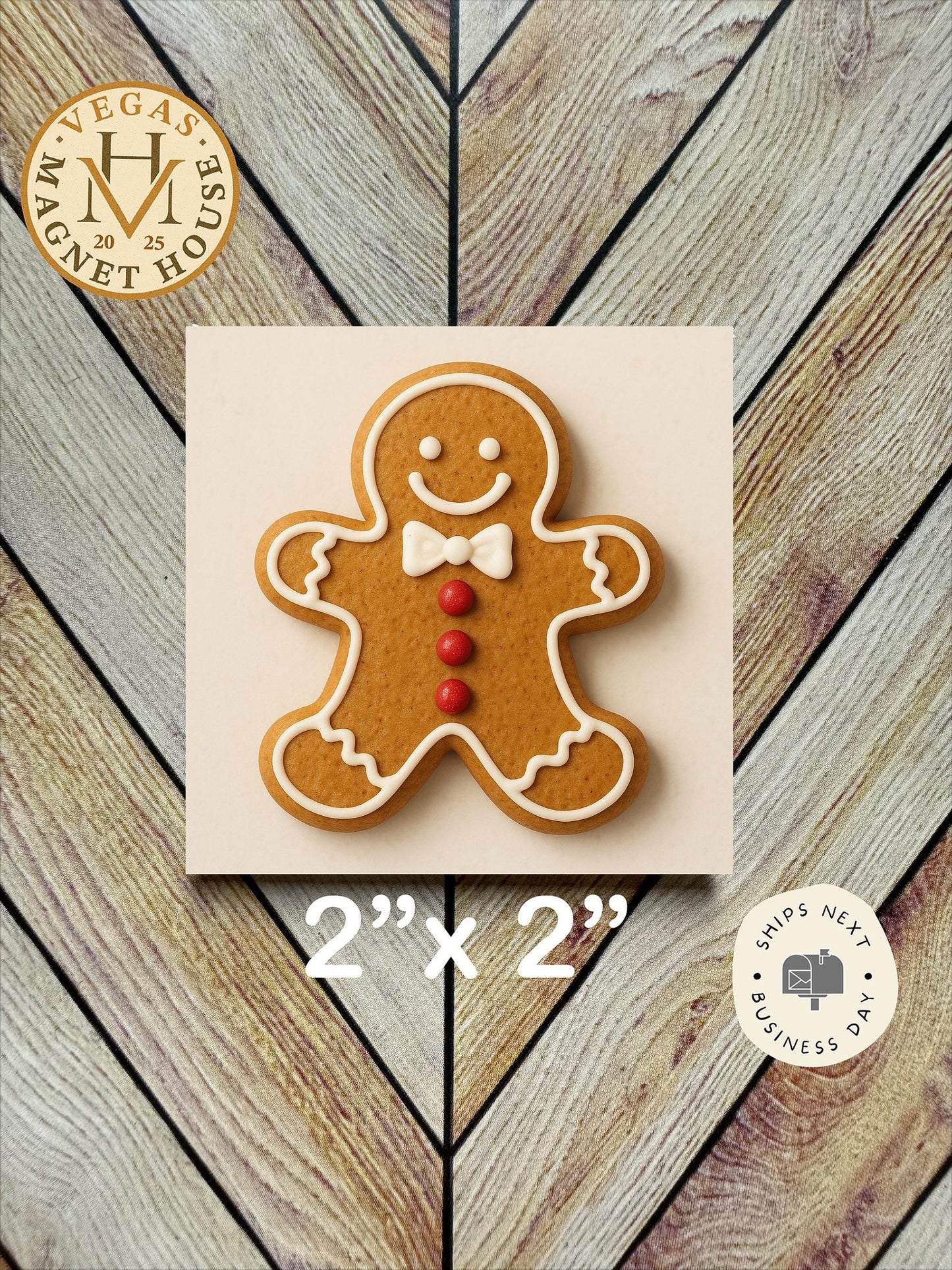 Christmas cookie  |  Magnet: 2x2" Decorative Fridge Magnet