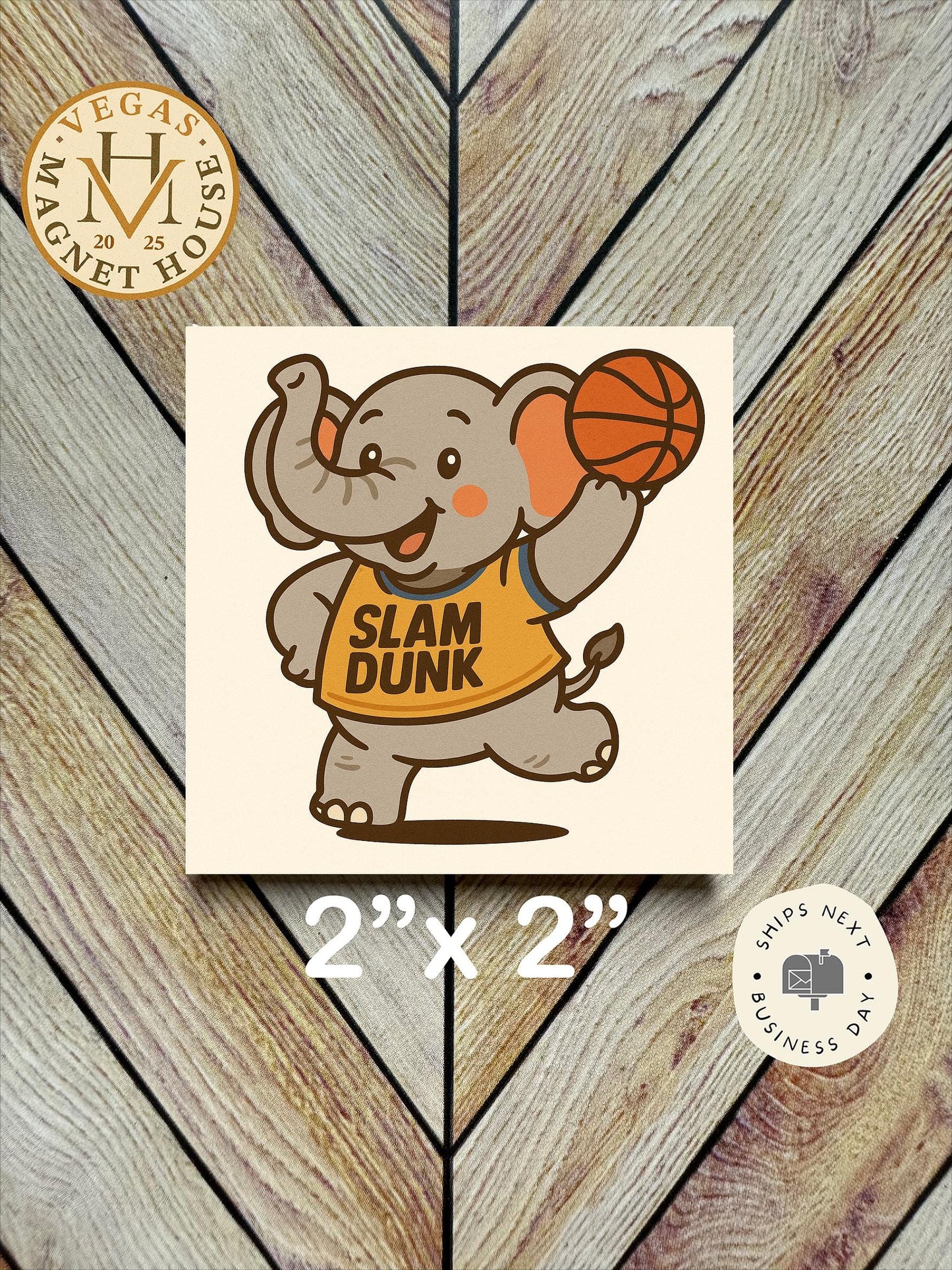 Slam Dunk Elephant  Decorative Fridge Magnet| 2x2 Magnet