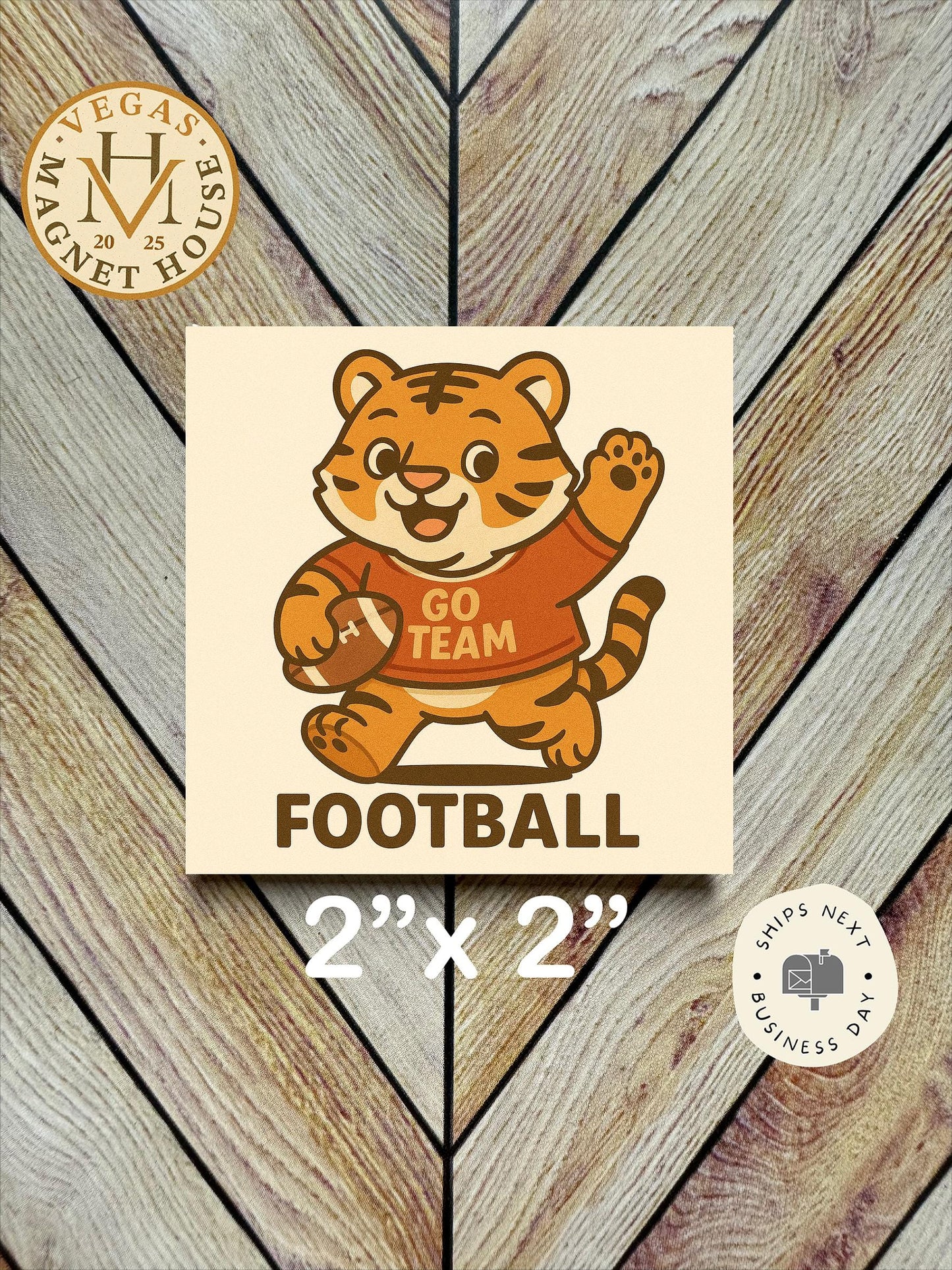 Football Tiger  Decorative Fridge Magnet| 2x2 Magnet