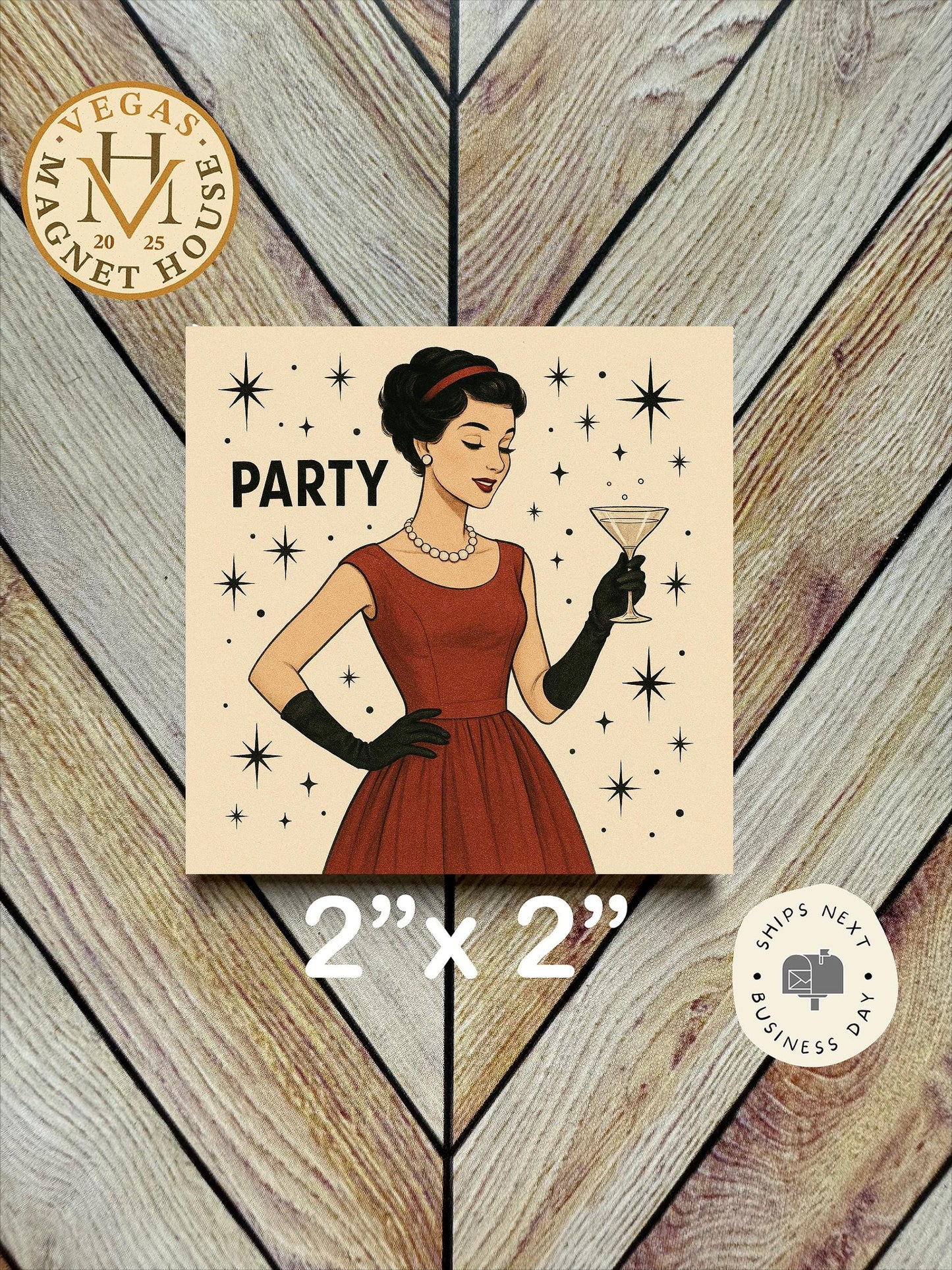 Classy women in Red : 2x2" souvenir Fridge Decor