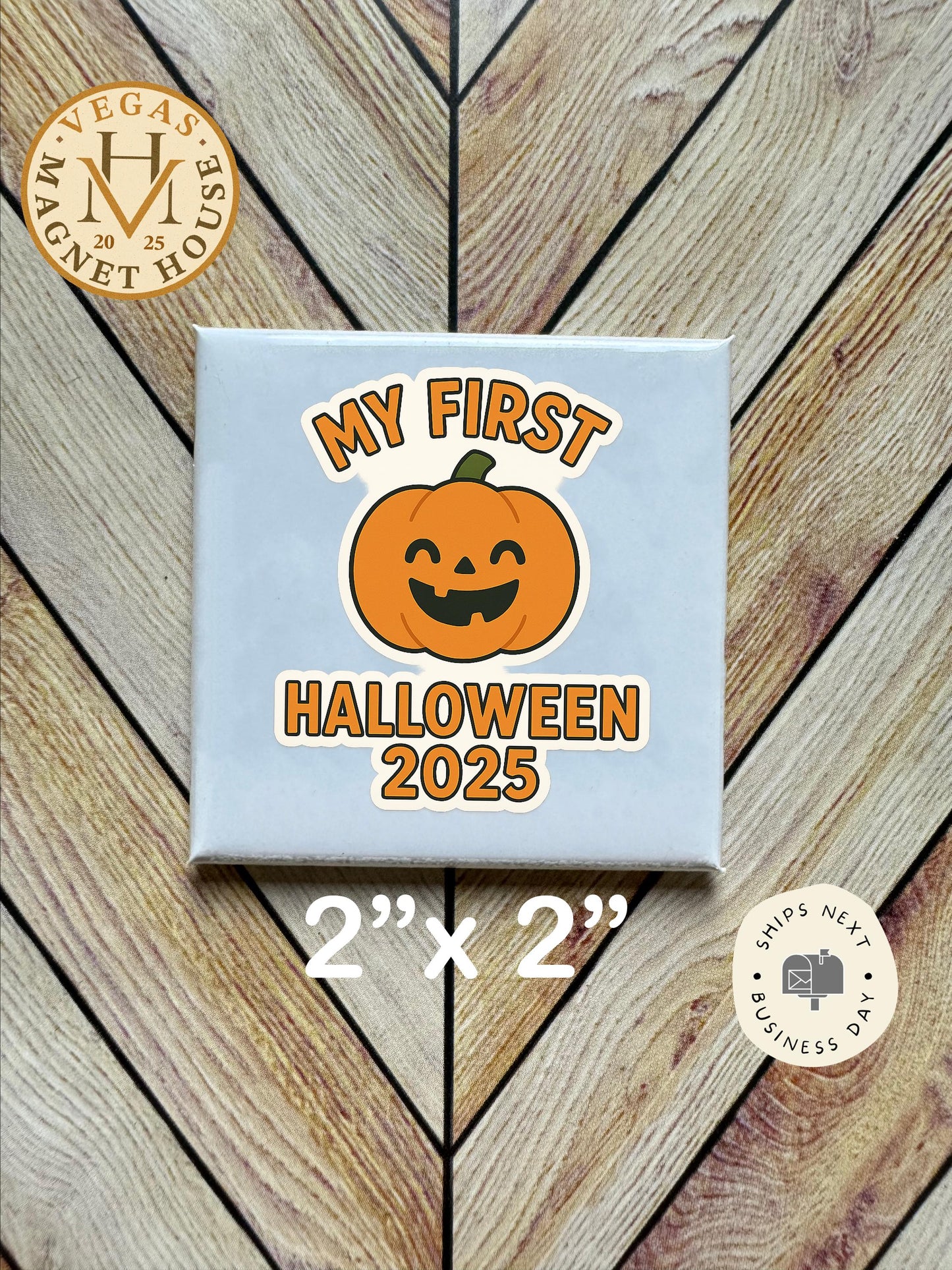 My First Halloween Pumpkin Magnet |pumpkins | Halloween Fridge Decor 2x2"