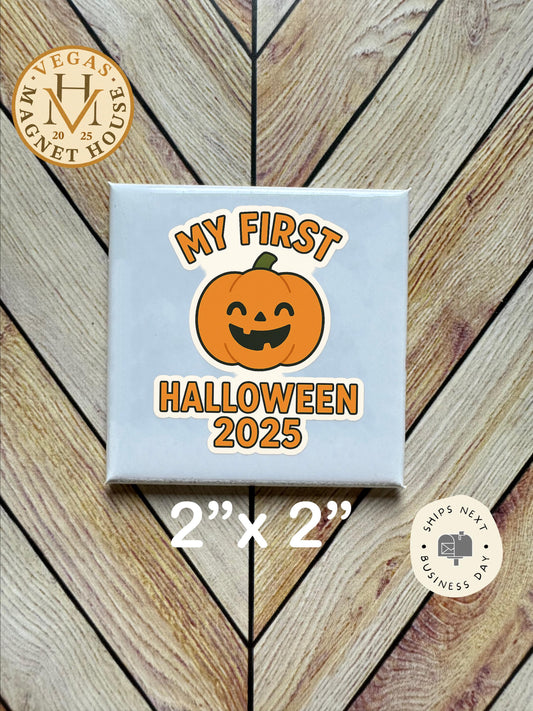 My First Halloween Pumpkin Magnet |pumpkins | Halloween Fridge Decor 2x2"