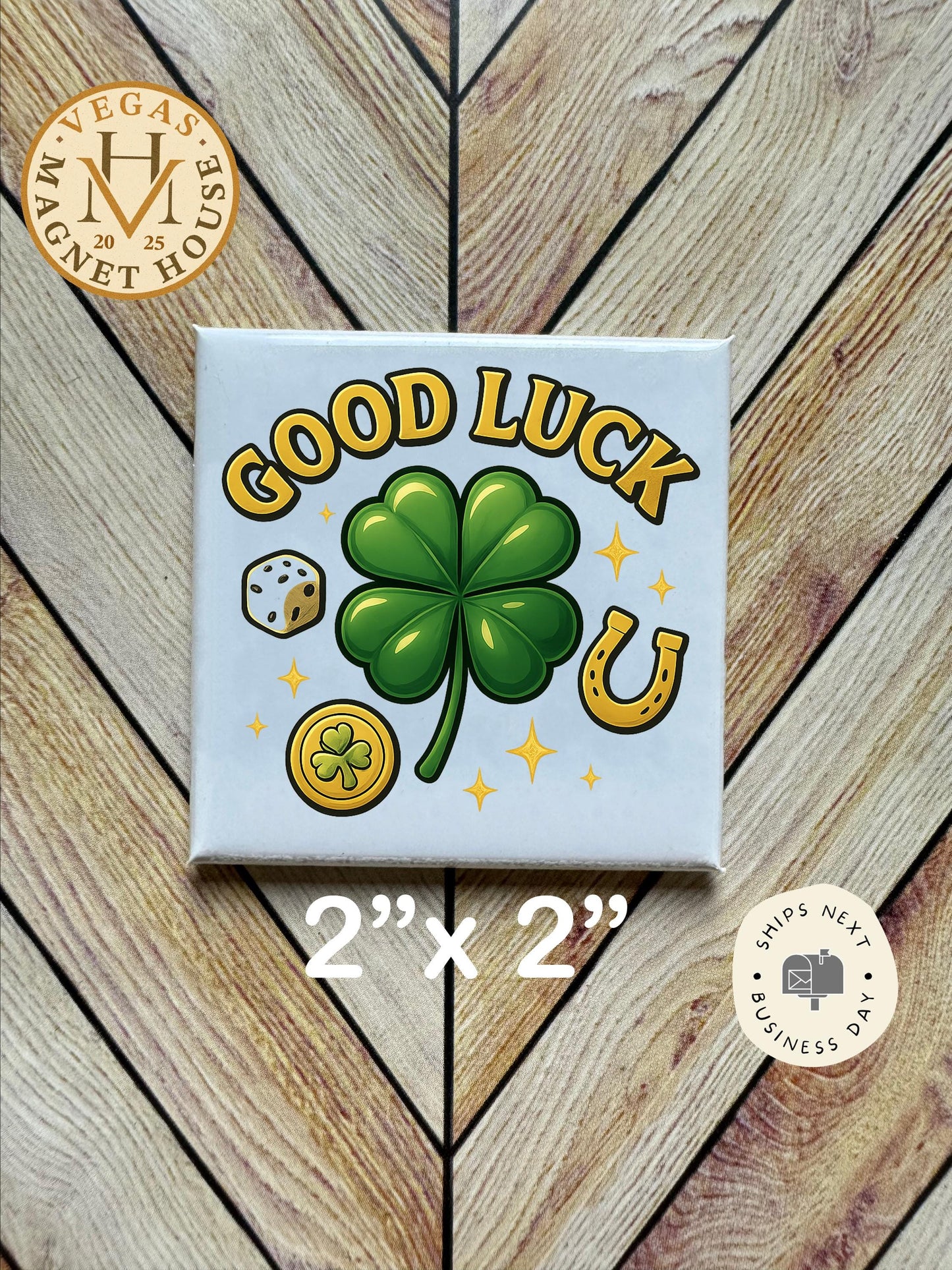Good Luck Charm Magnet: Holiday Fridge Decor 2x2"