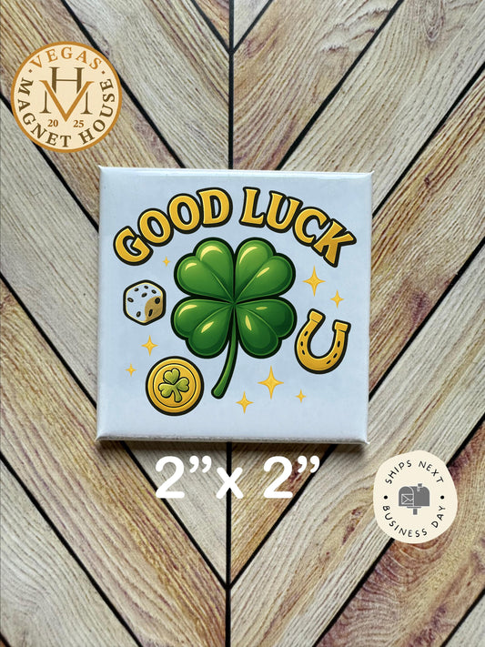 Good Luck Charm Magnet: Holiday Fridge Decor 2x2"