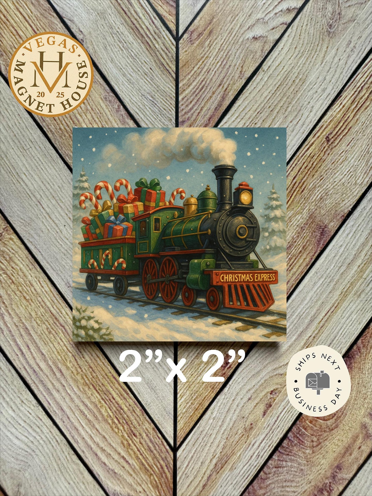 Christmas Express: Decorative Fridge Magnet (2x2")