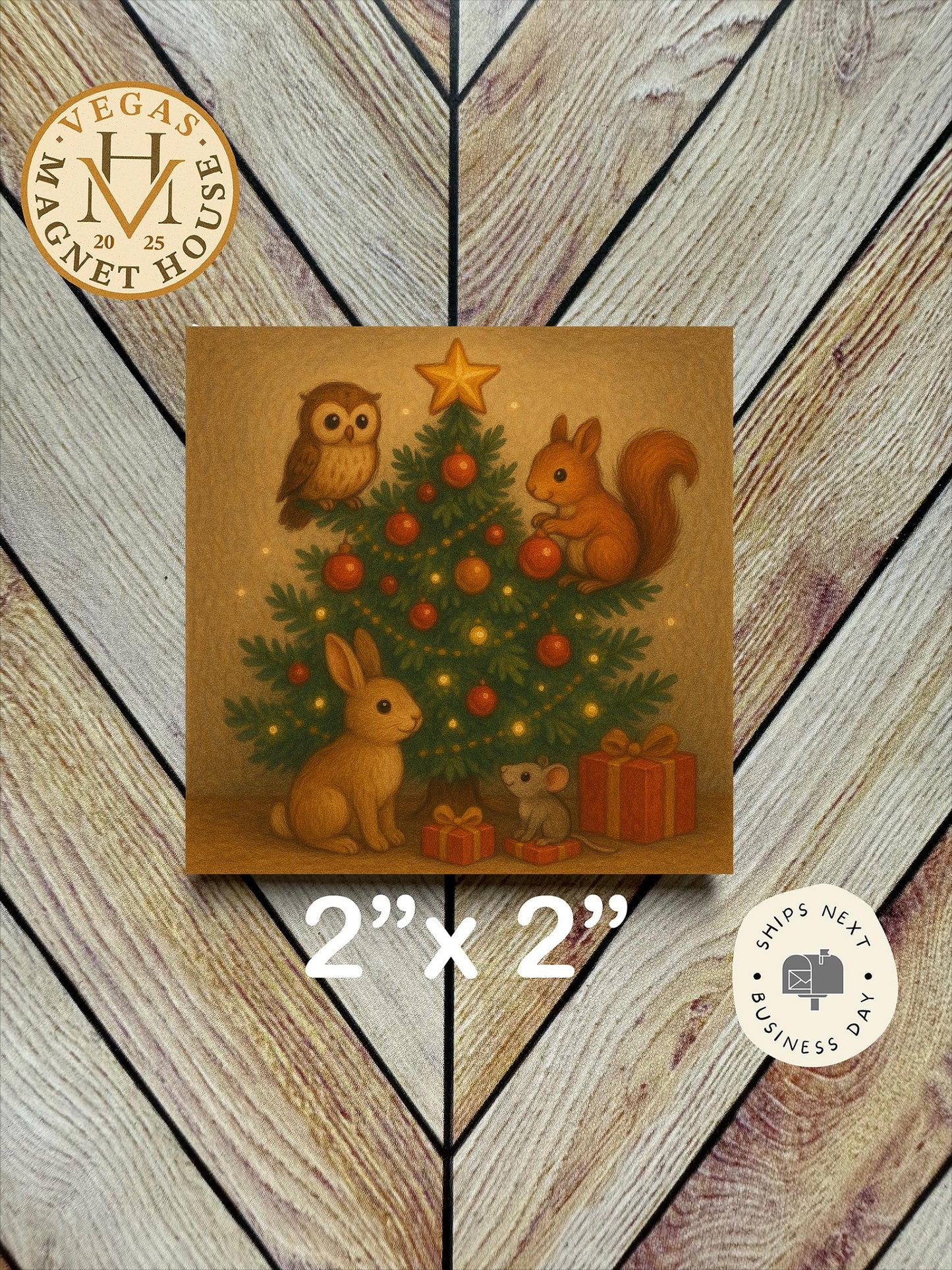 Christmas magnet for 2025: Decorative Fridge Magnet (2x2")