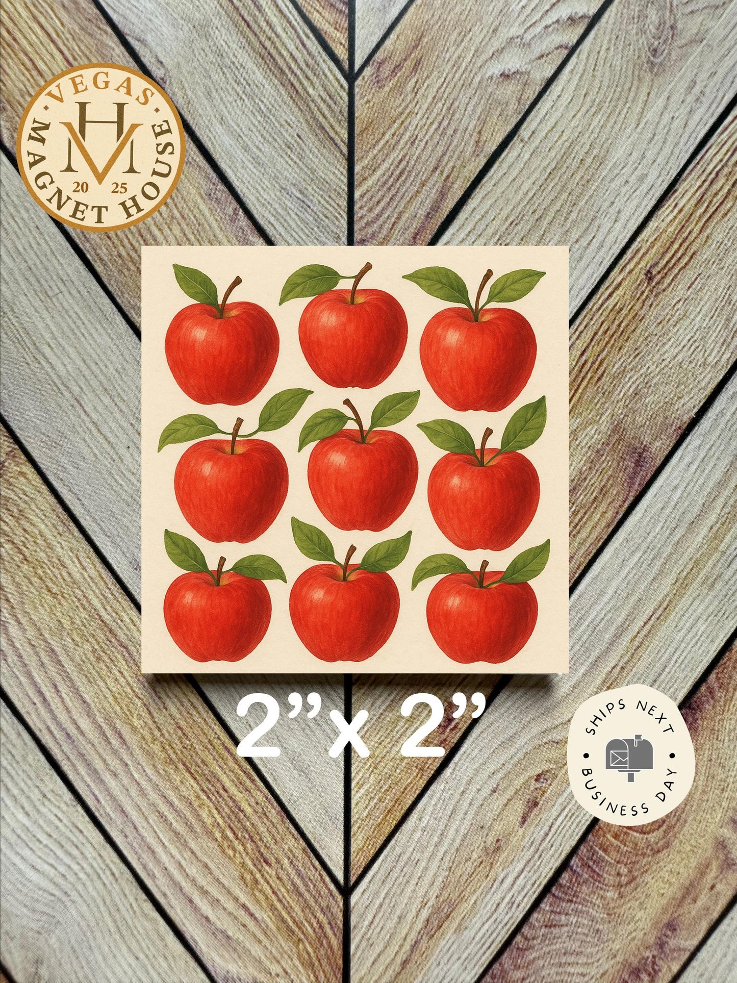 Apples Magnet: 2x2" Decorative Fridge Magnet