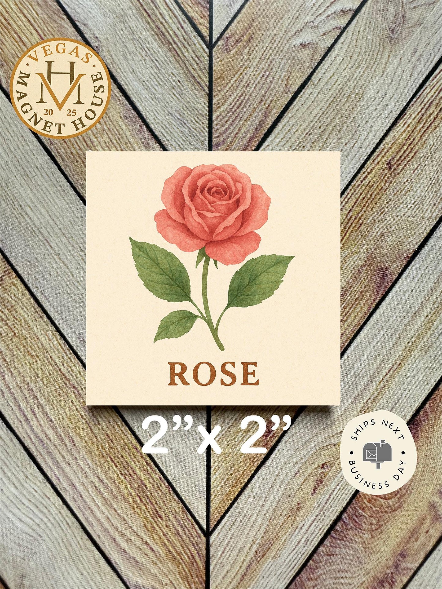 Rose Magnet | Floral Fridge Decor (2x2")