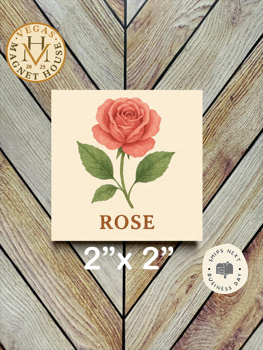 Rose Magnet | Floral Fridge Decor (2x2")
