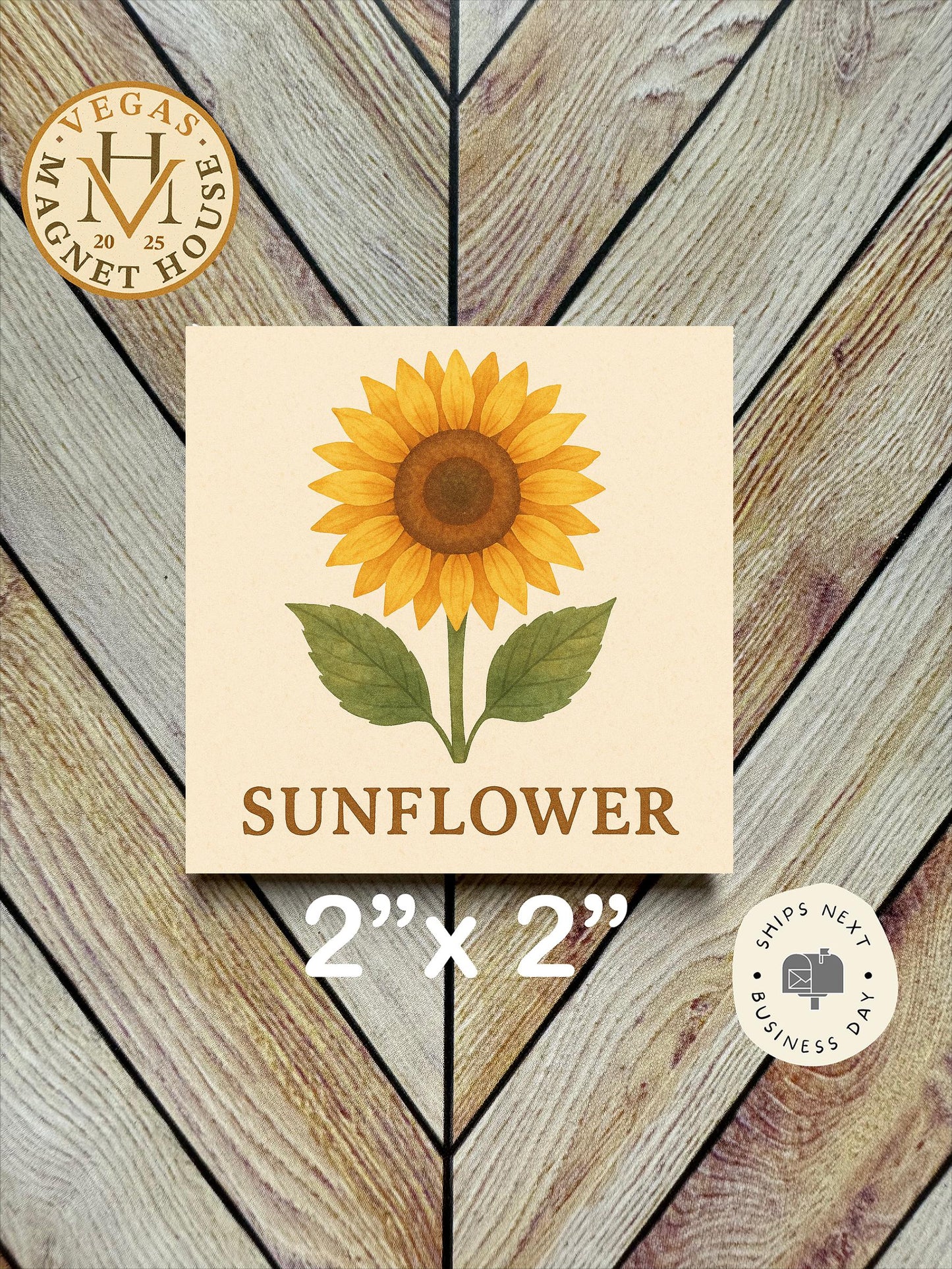 Sunflower Magnet | Mini Fridge Decor (2x2")