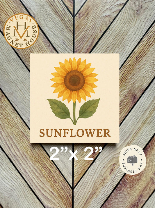 Sunflower Magnet | Mini Fridge Decor (2x2")
