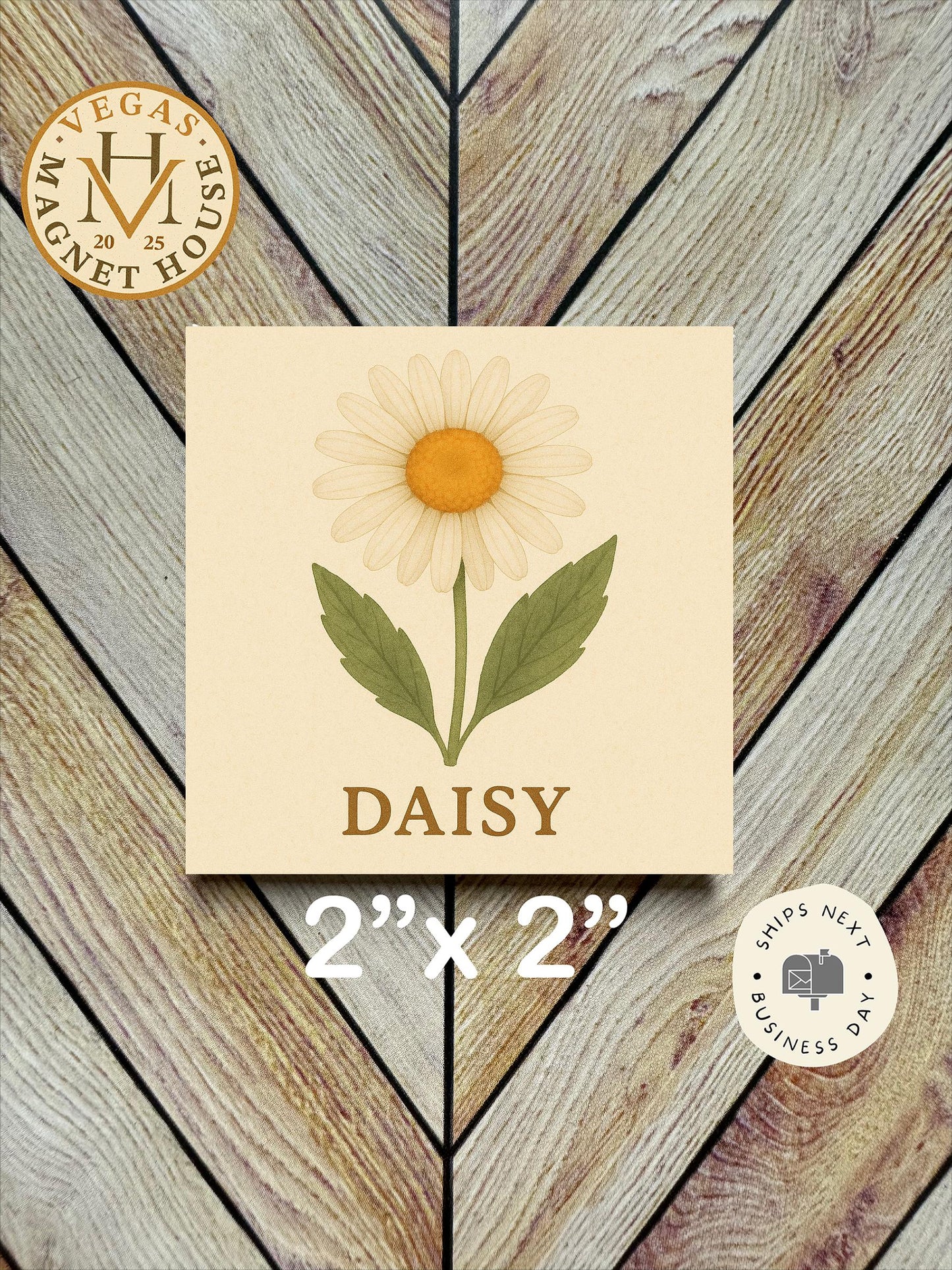 Daisy Flower Magnet: 2x2" Decorative Fridge Decor