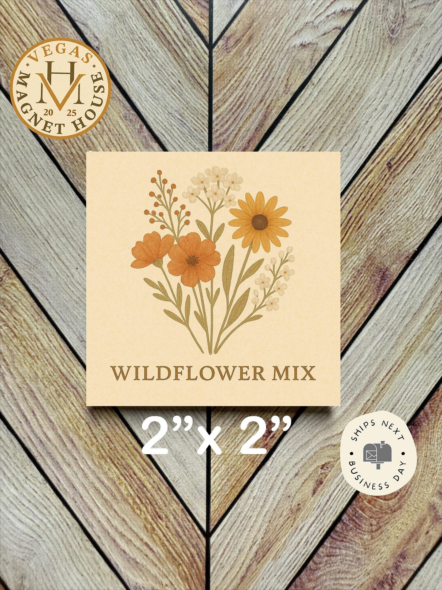 Wildflower Mix Magnet: Nature Lover Fridge Decor (2x2")