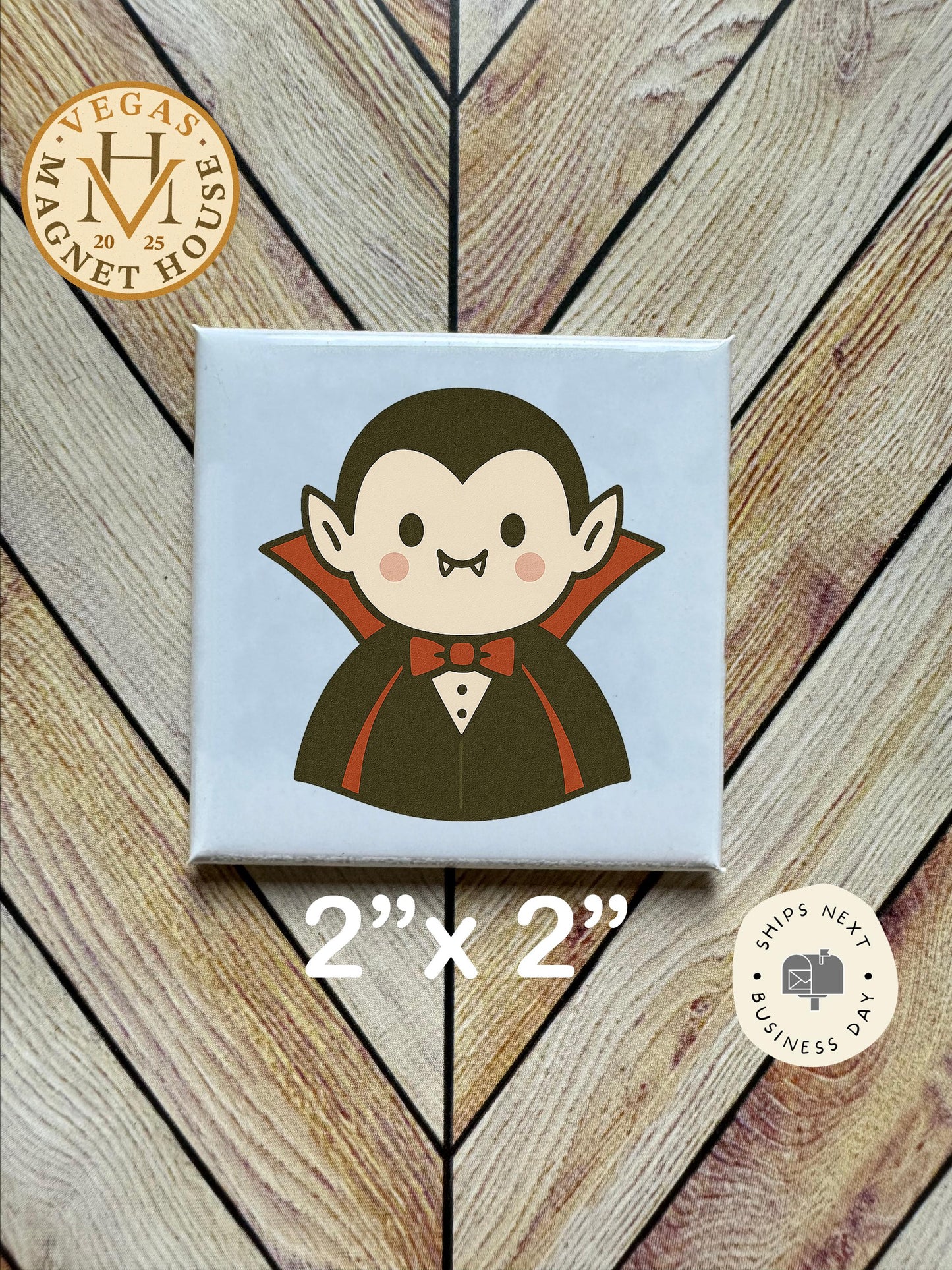 Little Vampire  |pumpkins | Halloween Fridge Decor 2x2"