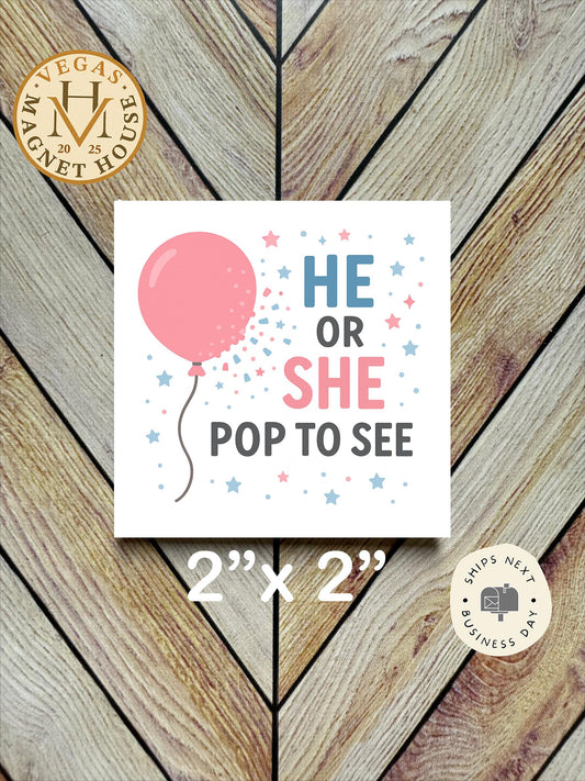 Pop to See Reveal Magnet  : 2x2" Holiday Fridge Decor