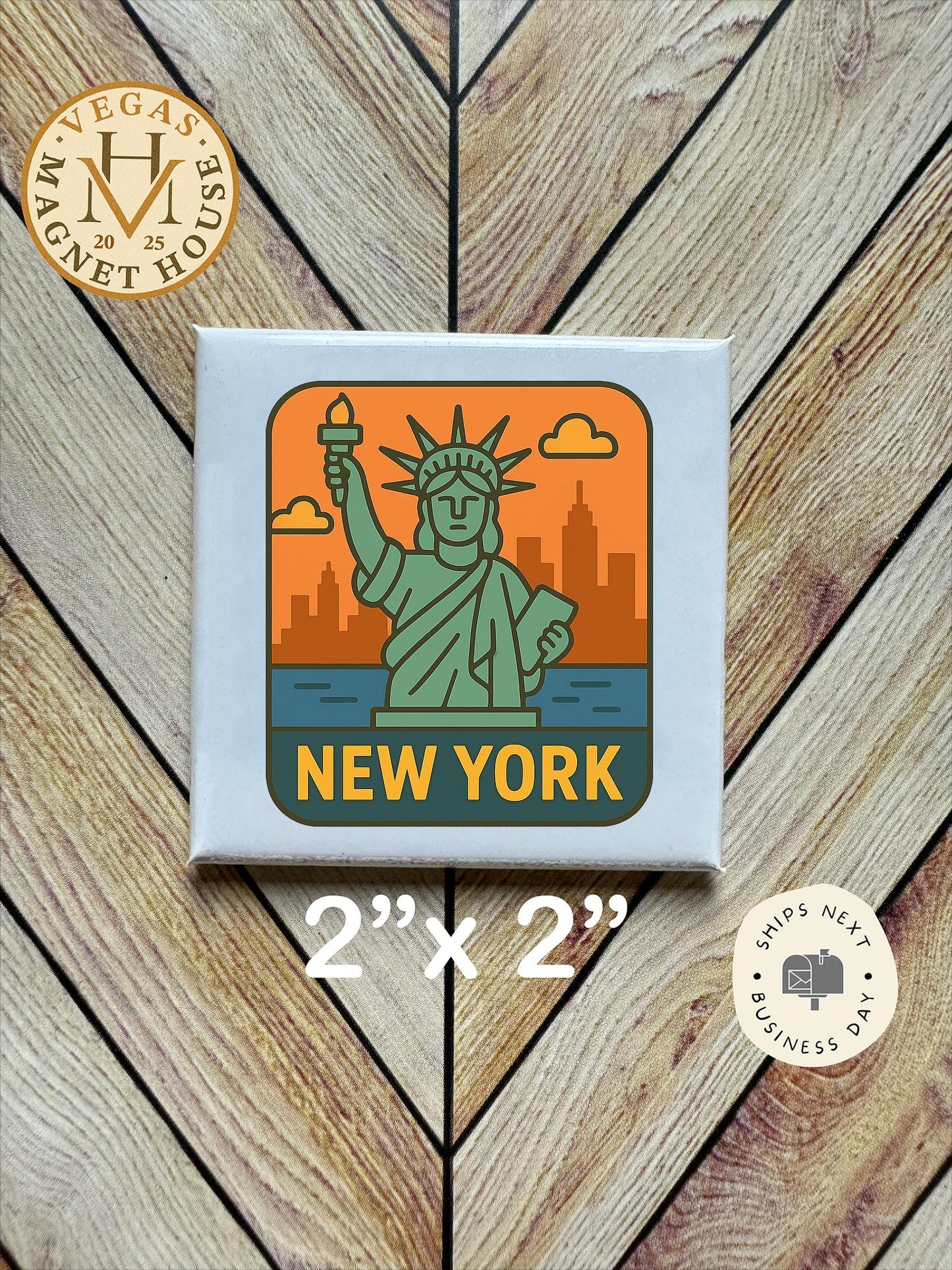 New York Magnet: 2x2" souvenir Fridge Decor
